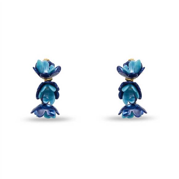 NEW LELE SADOUGHI women's azure mini rose drop earrings in azure - Picture 1 of 2